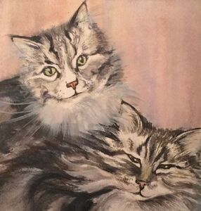 Cat portrait watercolor